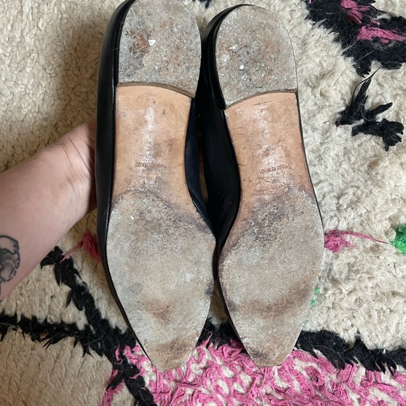 Black leather ballet flats - Picture 6 of 7